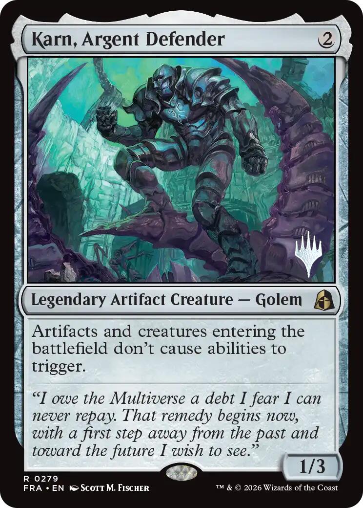 Karn, Argent Defender [Reality Fracture Promos] | Exor Games Dartmouth
