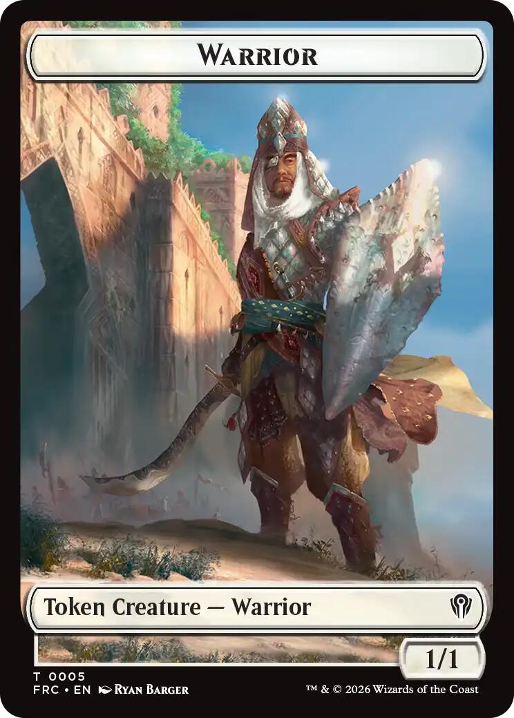 Warrior // Shark Double-Sided Token [Reality Fracture Commander Tokens] | Exor Games Dartmouth