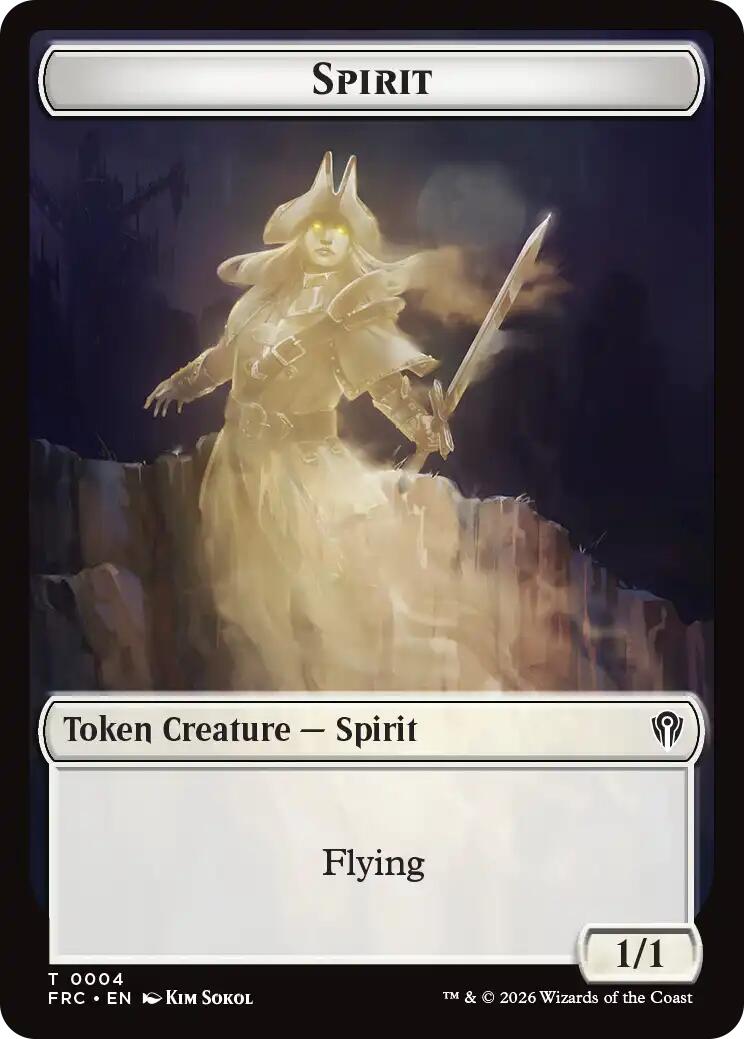 Spirit // Jace Double-Sided Token [Reality Fracture Commander Tokens] | Exor Games Dartmouth