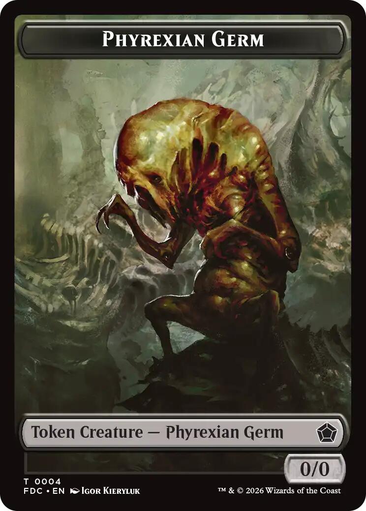 Phyrexian Germ // Phyrexian Beast Double-Sided Token [Foundations Commander Tokens] | Exor Games Dartmouth