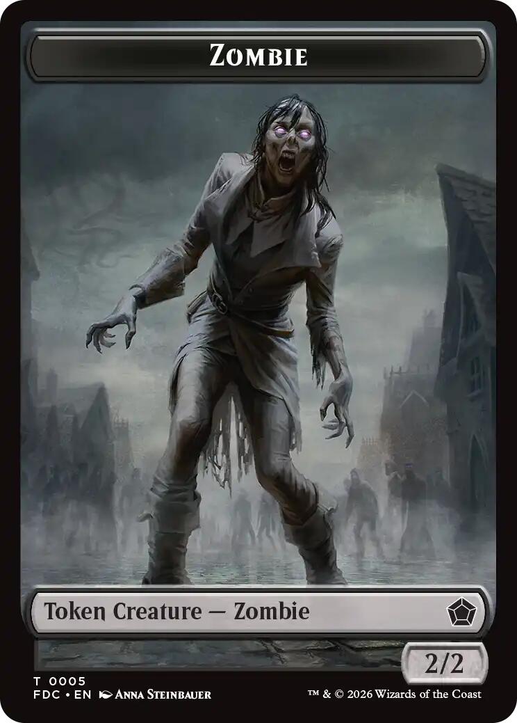 Zombie // The Monarch Double-Sided Token [Foundations Commander Tokens] | Exor Games Dartmouth