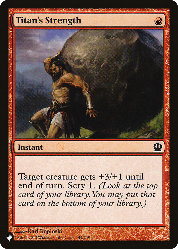 Titan's Strength [The List] | Exor Games Dartmouth