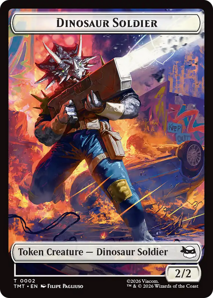 Dinosaur Soldier // Copy Double-Sided Token [Teenage Mutant Ninja Turtles Tokens] | Exor Games Dartmouth