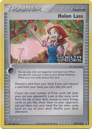 Holon Lass (92/113) (Stamped) [EX: Delta Species] | Exor Games Dartmouth