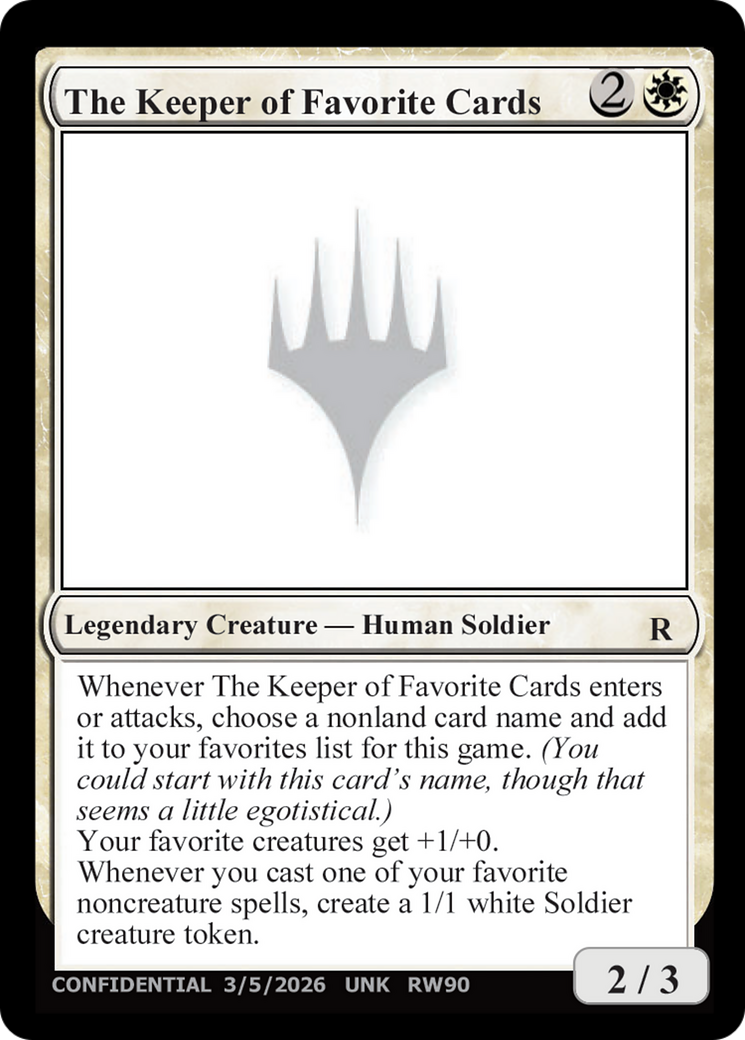 The Keeper of Favorite Cards (3/5/2026) [Unknown Event] | Exor Games Dartmouth