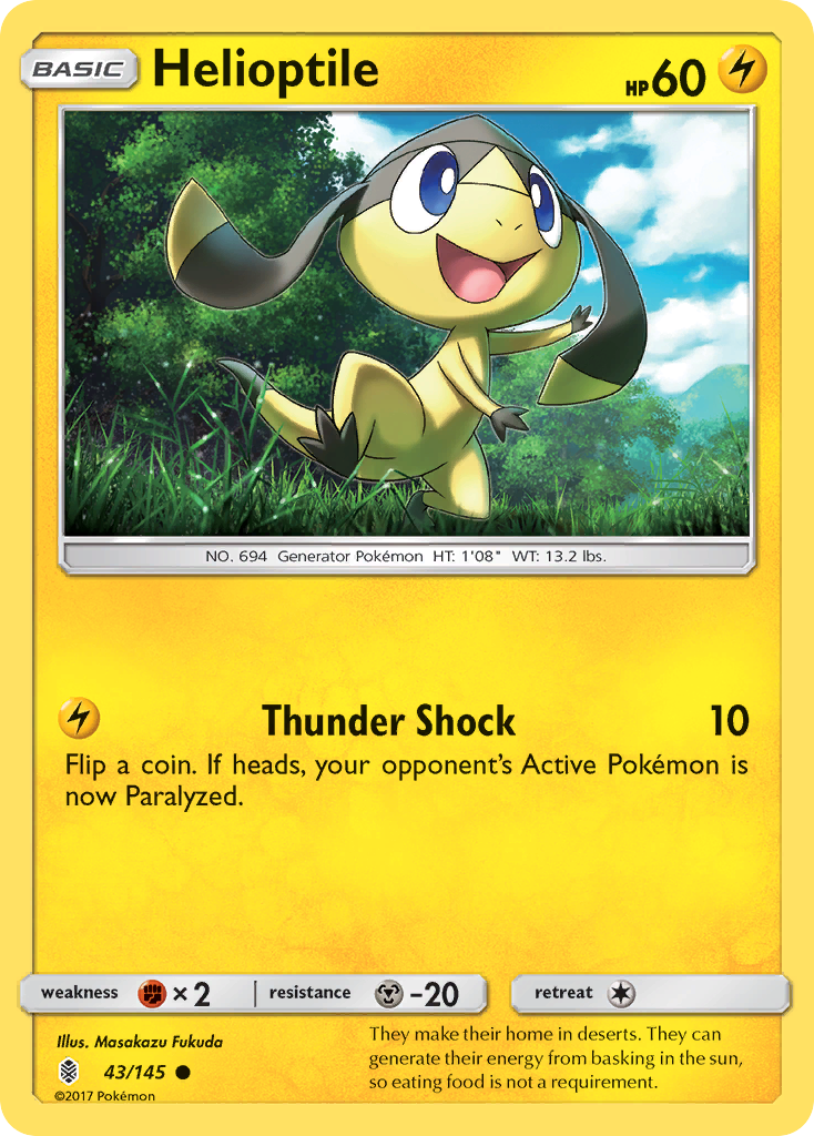 Helioptile (43/145) [Sun & Moon: Guardians Rising] | Exor Games Dartmouth