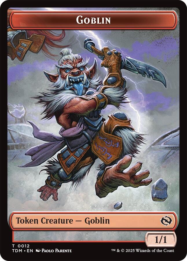 Dog // Goblin Double-Sided Token [Tarkir: Dragonstorm Commander Tokens] | Exor Games Dartmouth