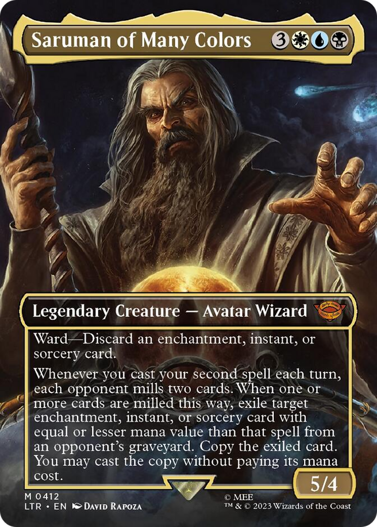 Saruman of Many Colors (Borderless Alternate Art) [The Lord of the Rings: Tales of Middle-Earth] | Exor Games Dartmouth