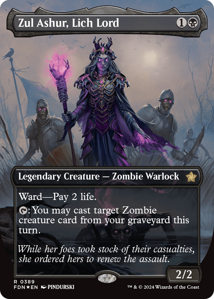 Zul Ashur, Lich Lord (Borderless) (Mana Foil) [Foundations] | Exor Games Dartmouth