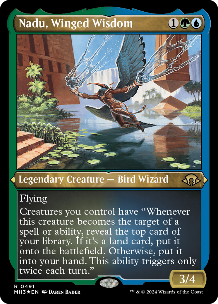 Nadu, Winged Wisdom (Foil Etched) [Modern Horizons 3] | Exor Games Dartmouth