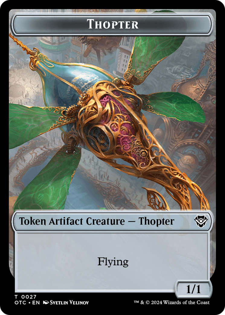 Thopter // Treasure Double-Sided Token [Outlaws of Thunder Junction Commander Tokens] | Exor Games Dartmouth