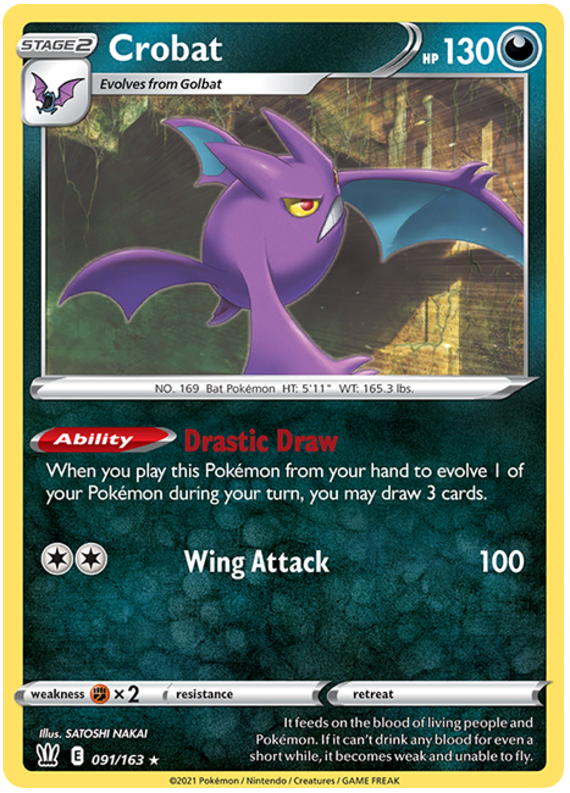 Crobat (091/163) (Theme Deck Exclusive) [Sword & Shield: Battle Styles] | Exor Games Dartmouth