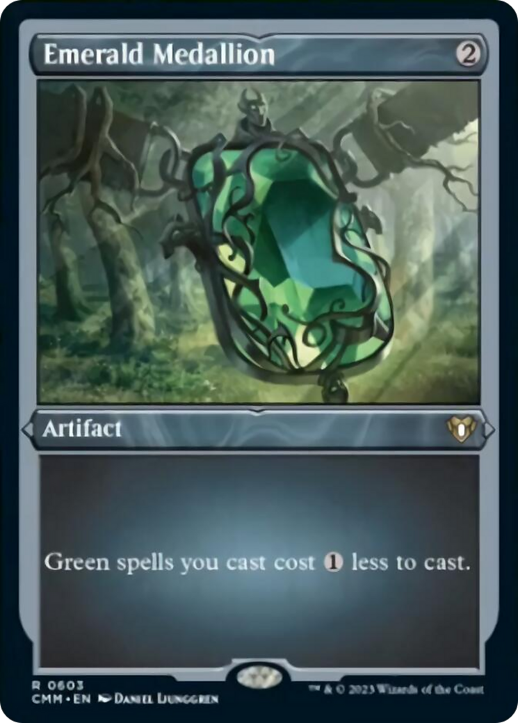 Emerald Medallion (Foil Etched) [Commander Masters] | Exor Games Dartmouth
