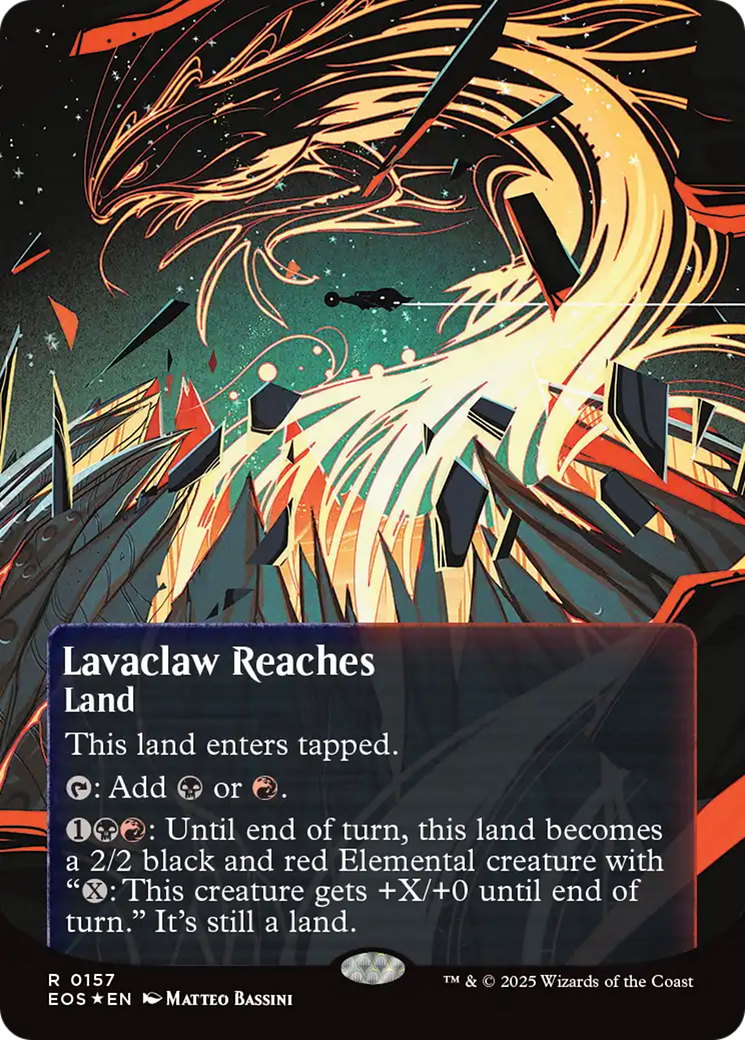 Lavaclaw Reaches (0157) (Borderless) (Galaxy Foil) [Edge of Eternities: Stellar Sights] | Exor Games Dartmouth
