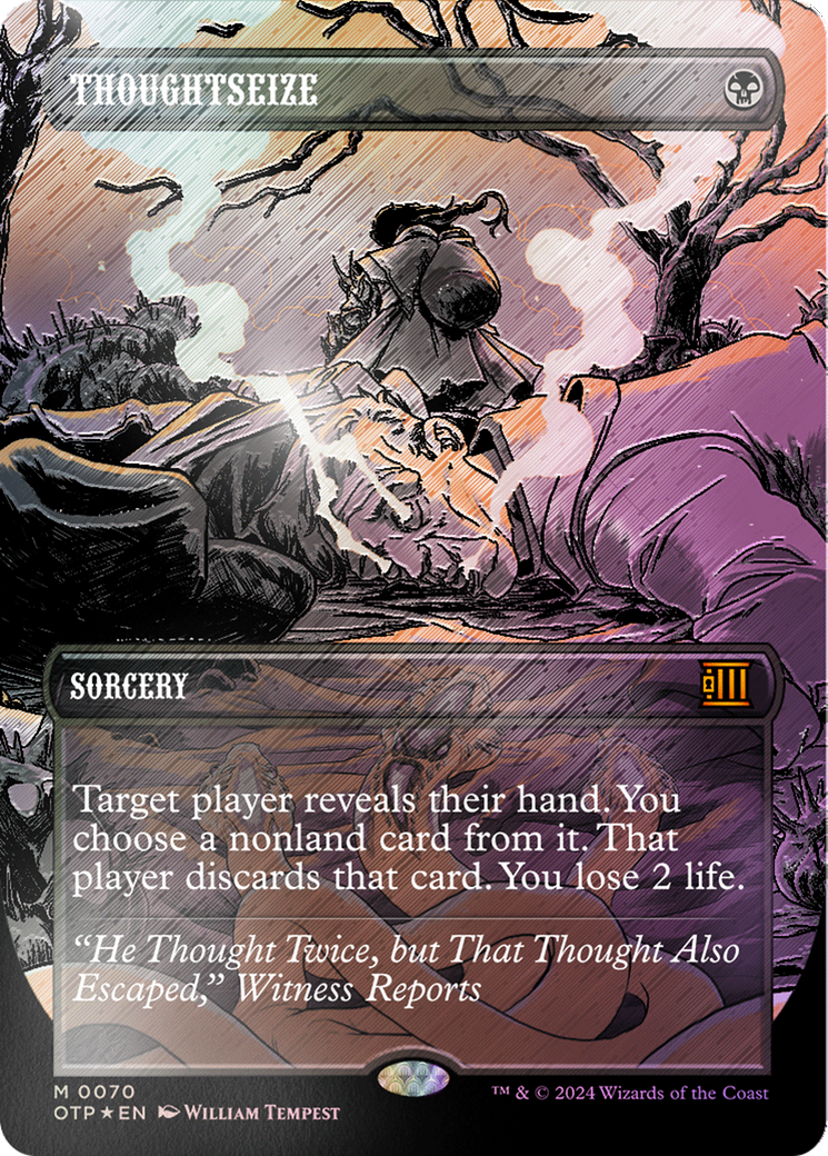 Thoughtseize (Textured Foil) [Outlaws of Thunder Junction: Breaking News] | Exor Games Dartmouth