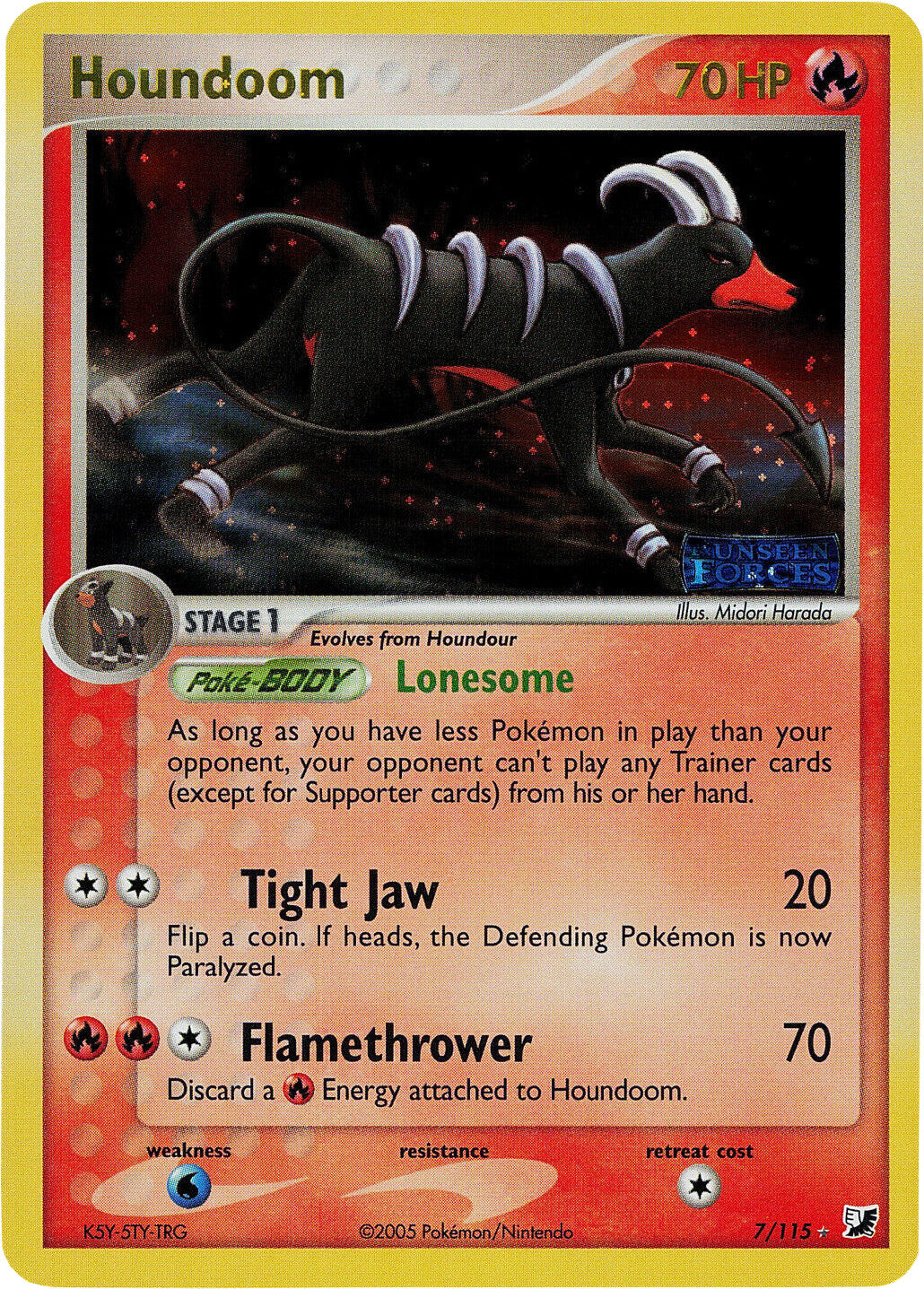 Houndoom (7/115) (Stamped) [EX: Unseen Forces] | Exor Games Dartmouth