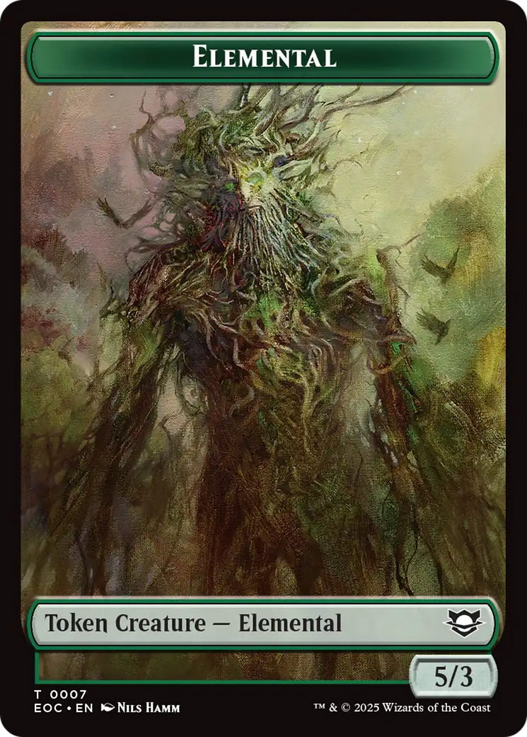 Elemental (0007) // Golem (0014) Double-Sided Token [Edge of Eternities Commander Tokens] | Exor Games Dartmouth