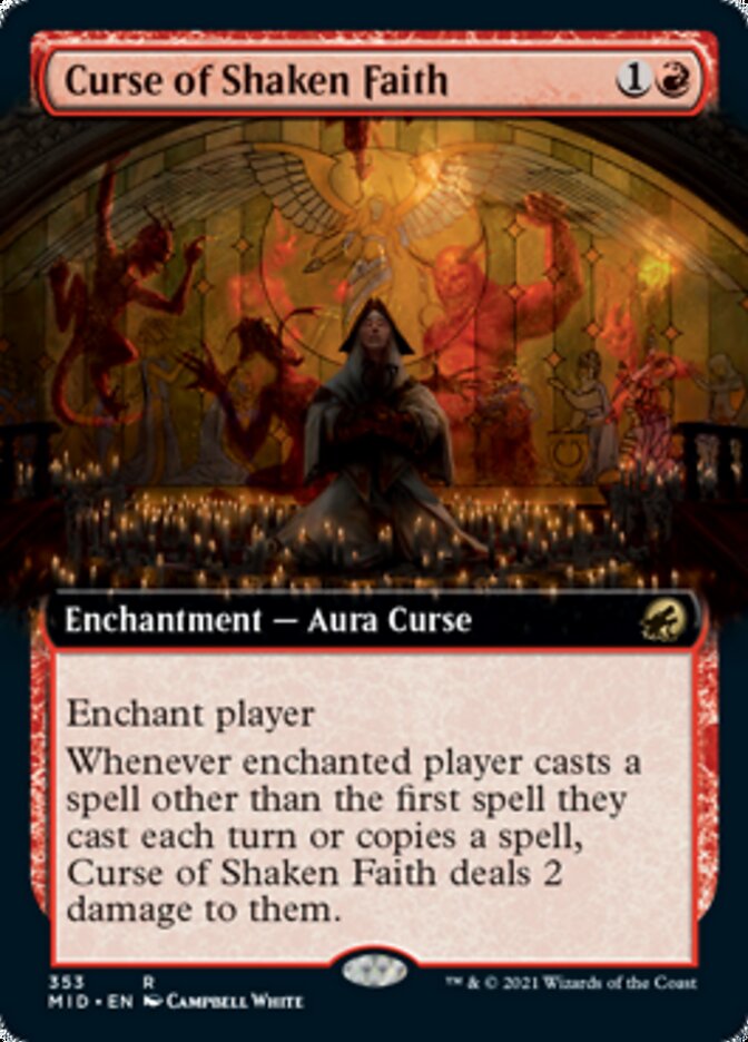 Curse of Shaken Faith (Extended Art) [Innistrad: Midnight Hunt] | Exor Games Dartmouth