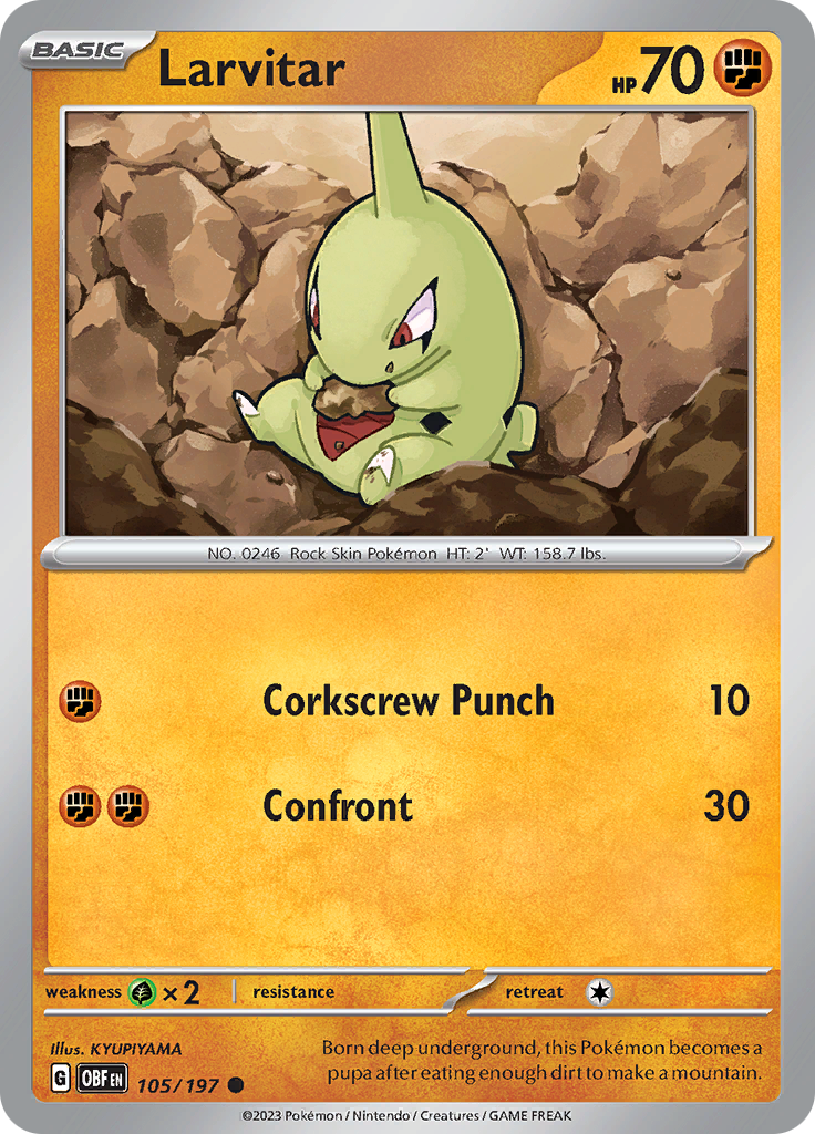 Larvitar (105/197) [Scarlet & Violet: Obsidian Flames] | Exor Games Dartmouth