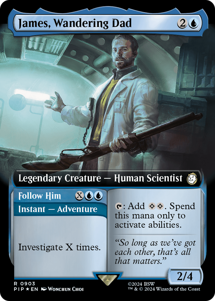 James, Wandering Dad // Follow Him (Extended Art) (Surge Foil) [Fallout] | Exor Games Dartmouth