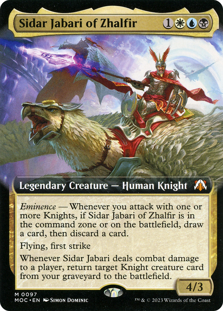 Sidar Jabari of Zhalfir (Extended Art) [March of the Machine Commander] | Exor Games Dartmouth