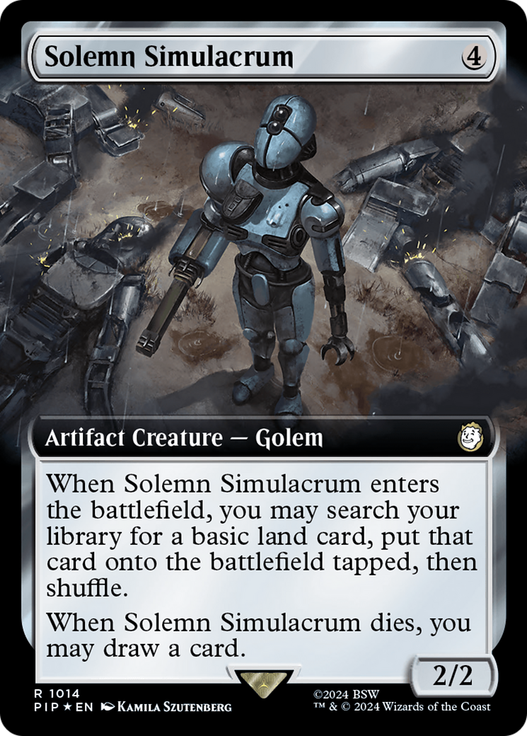 Solemn Simulacrum (Extended Art) (Surge Foil) [Fallout] | Exor Games Dartmouth