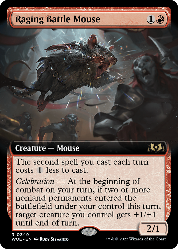 Raging Battle Mouse (Extended Art) [Wilds of Eldraine] | Exor Games Dartmouth