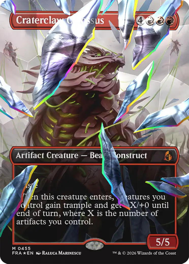 Craterclaw Colossus (Borderless) (Facet Foil) [Reality Fracture] | Exor Games Dartmouth