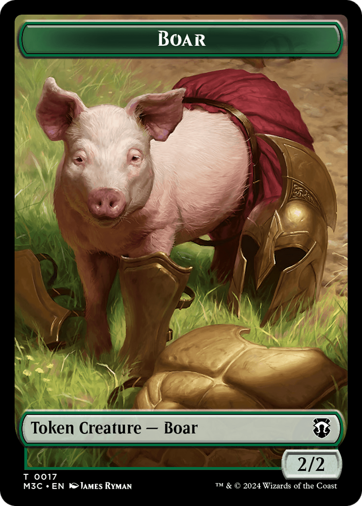 Boar (Ripple Foil) // Forest Dryad Double-Sided Token [Modern Horizons 3 Commander Tokens] | Exor Games Dartmouth