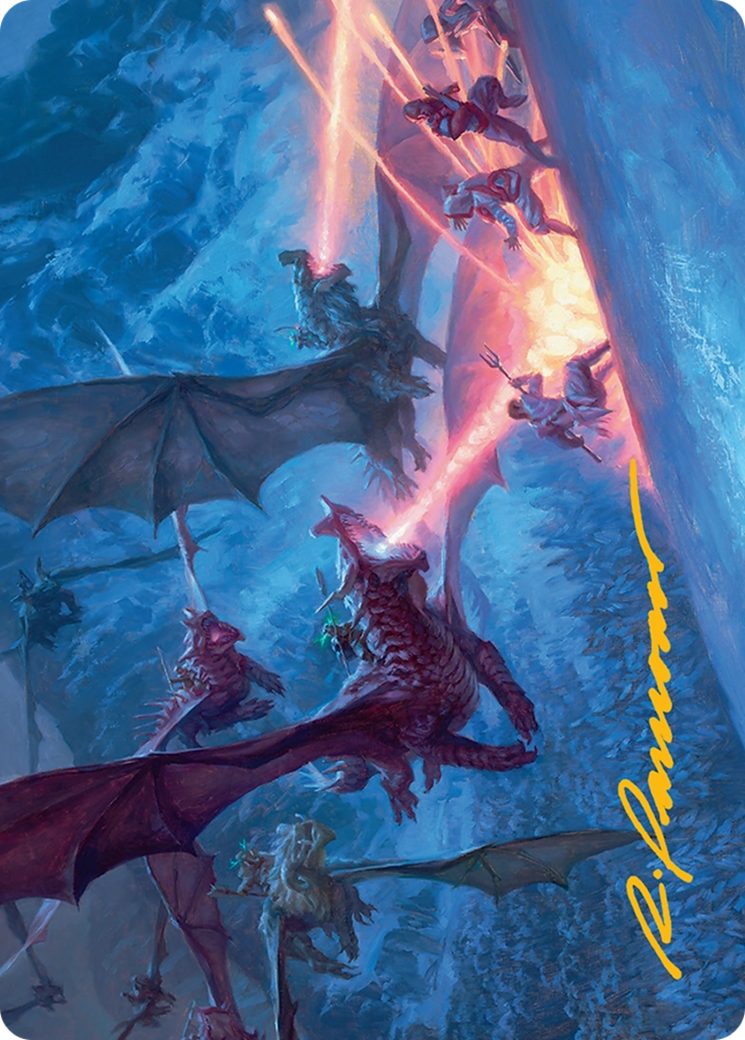 Dragonback Assault Art Card (22/54) [Tarkir: Dragonstorm Art Series] | Exor Games Dartmouth