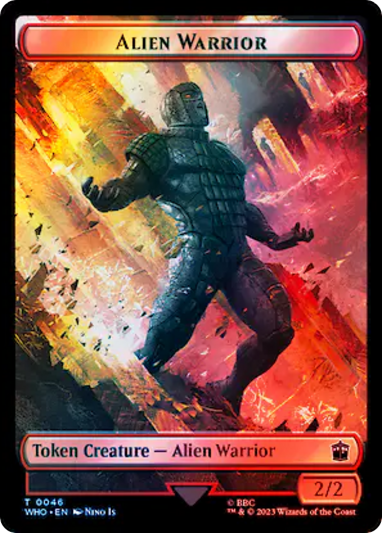 Dalek // Alien Warrior Double-Sided Token (Surge Foil) [Doctor Who Tokens] | Exor Games Dartmouth