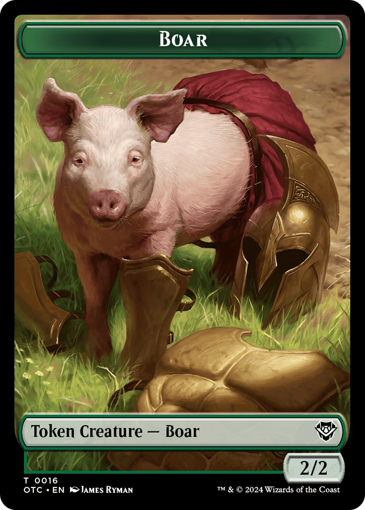 Boar // Drake Double-Sided Token [Outlaws of Thunder Junction Commander Tokens] | Exor Games Dartmouth