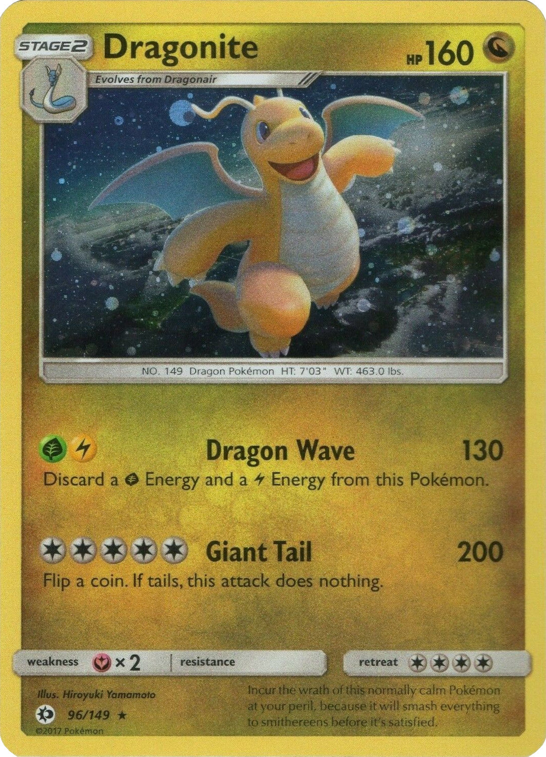 Dragonite (96/149) (Cosmos Holo) [Sun & Moon: Base Set] | Exor Games Dartmouth