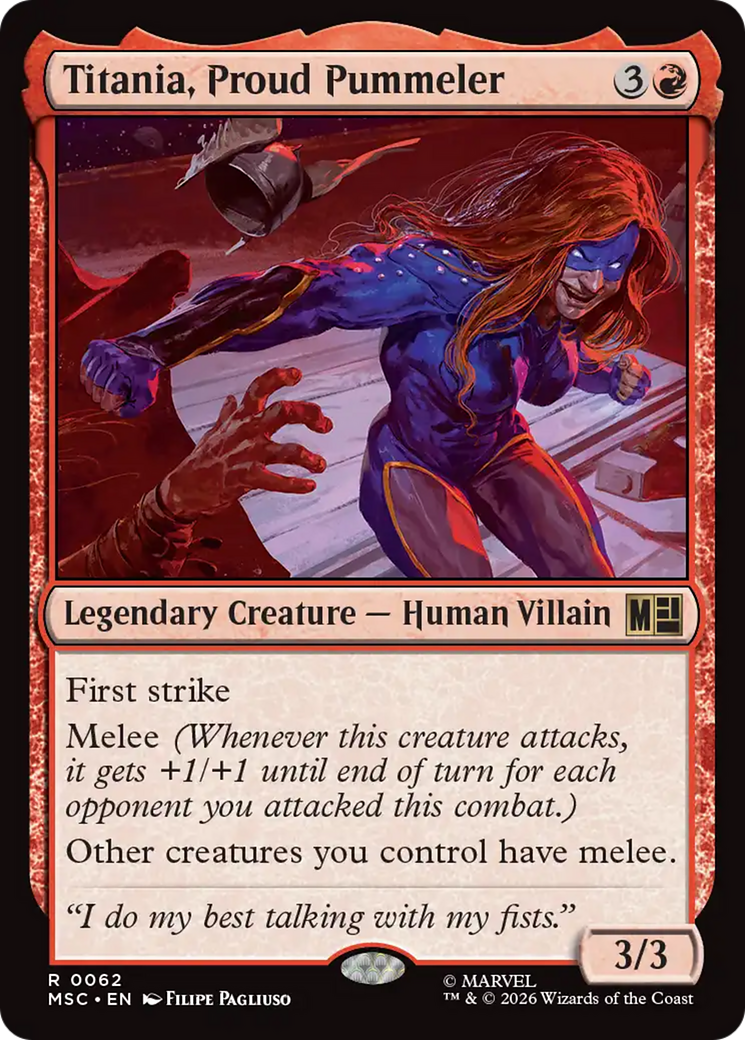 Titania, Proud Pummeler (Surge Foil) [Marvel Super Heroes Commander] | Exor Games Dartmouth