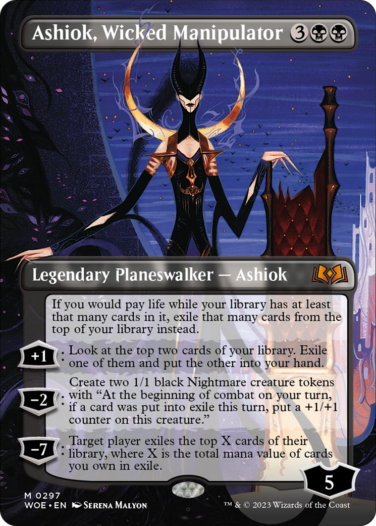 Ashiok, Wicked Manipulator (Borderless Alternate Art) [Wilds of Eldraine] | Exor Games Dartmouth