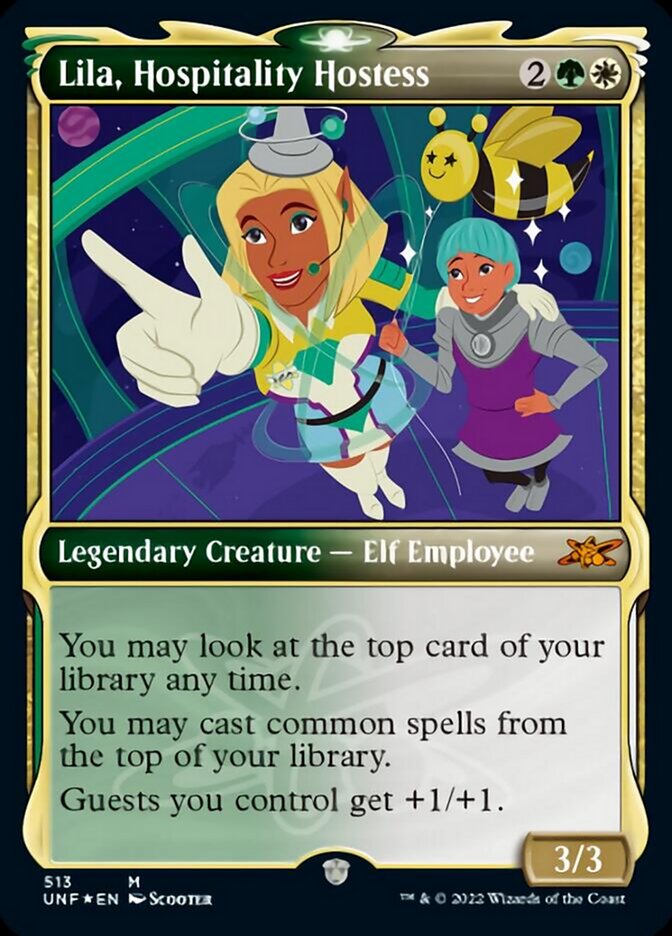 Lila, Hospitality Hostess (Showcase) (Galaxy Foil) [Unfinity] | Exor Games Dartmouth