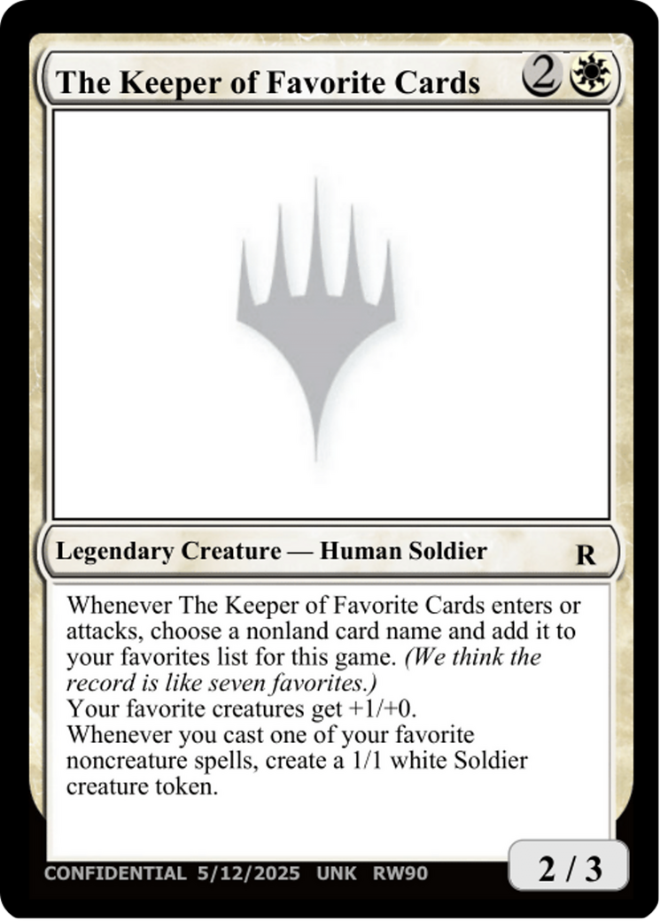The Keeper of Favorite Cards (5/12/2025) [Unknown Event] | Exor Games Dartmouth