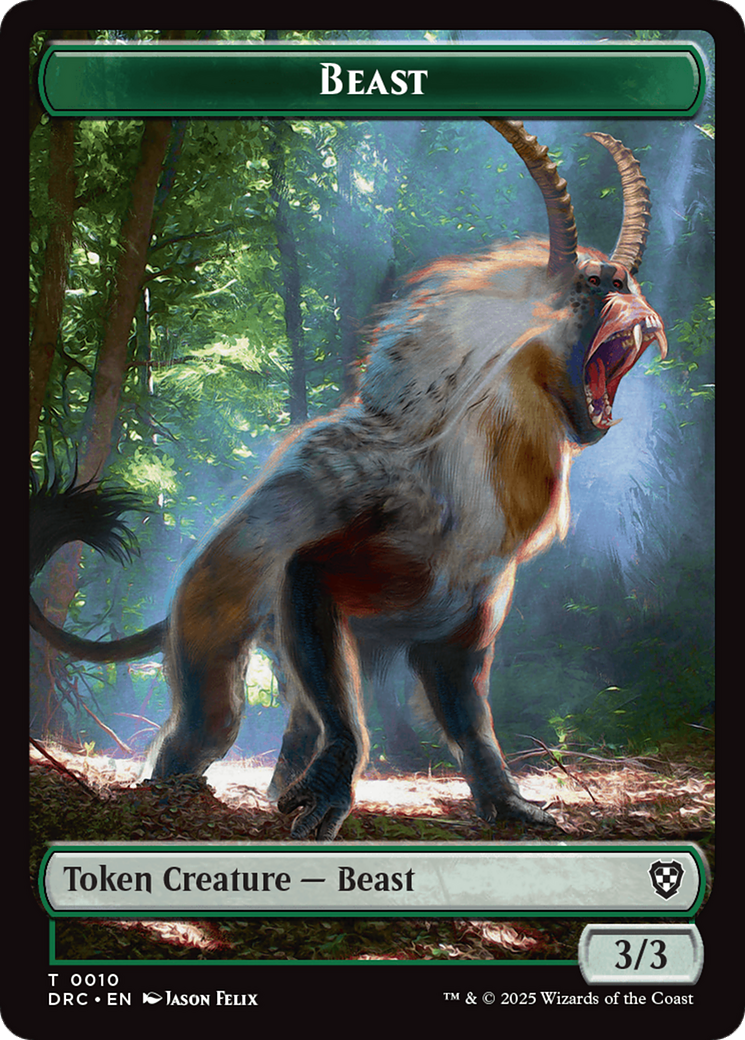 Beast (0010) // Beast (0011) Double-Sided Token [Aetherdrift Commander] | Exor Games Dartmouth
