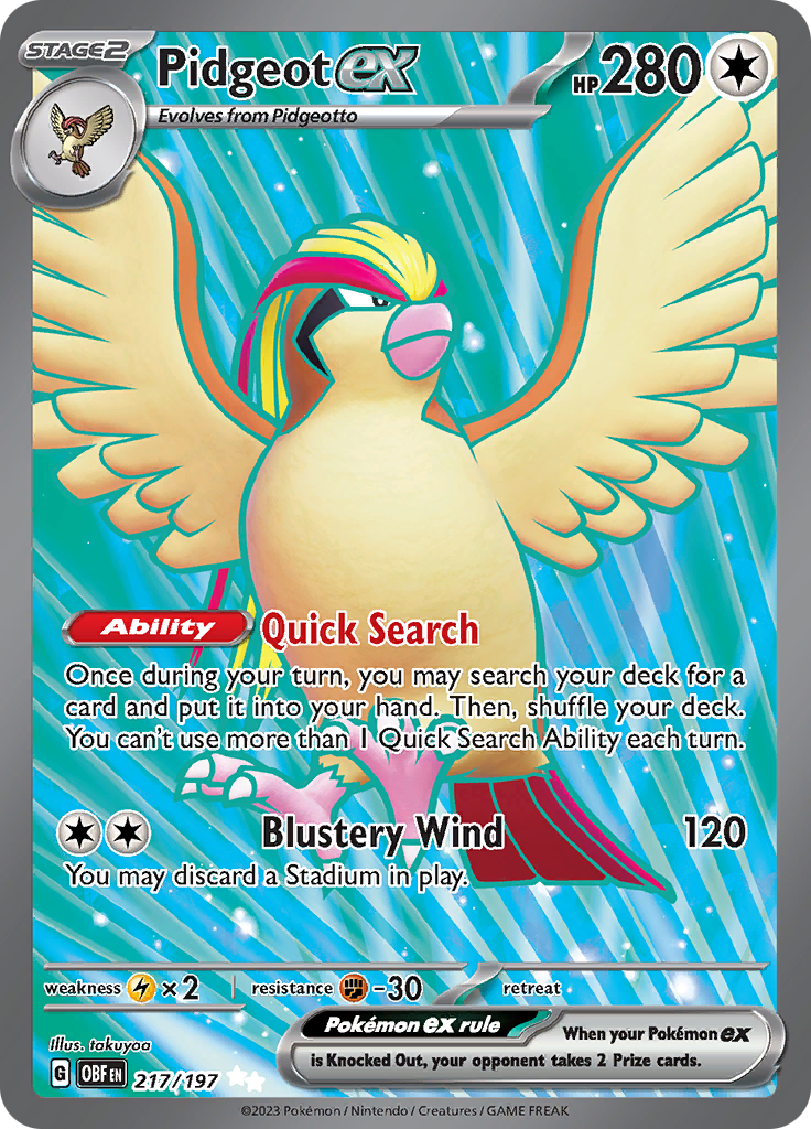 Pidgeot ex (217/197) [Scarlet & Violet: Obsidian Flames] | Exor Games Dartmouth