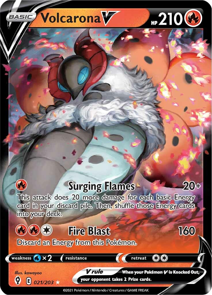 Volcarona V (021/203) [Sword & Shield: Evolving Skies] | Exor Games Dartmouth