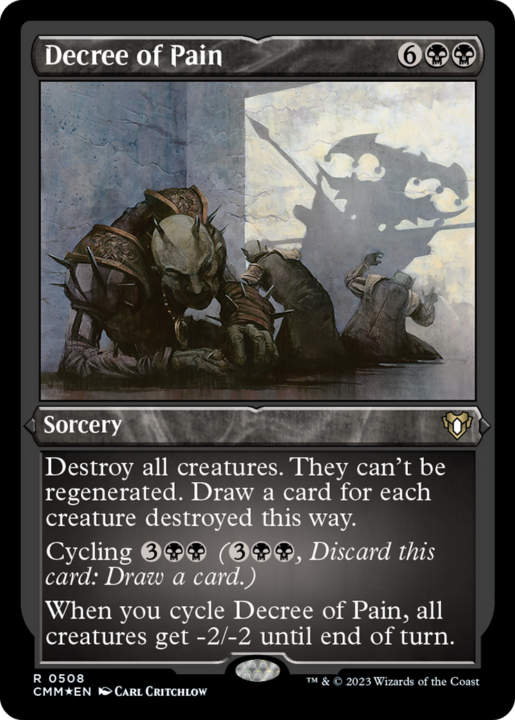 Decree of Pain (Foil Etched) [Commander Masters] | Exor Games Dartmouth