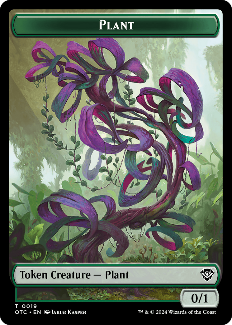 Plant Warrior // Plant Double-Sided Token [Outlaws of Thunder Junction Commander Tokens] | Exor Games Dartmouth