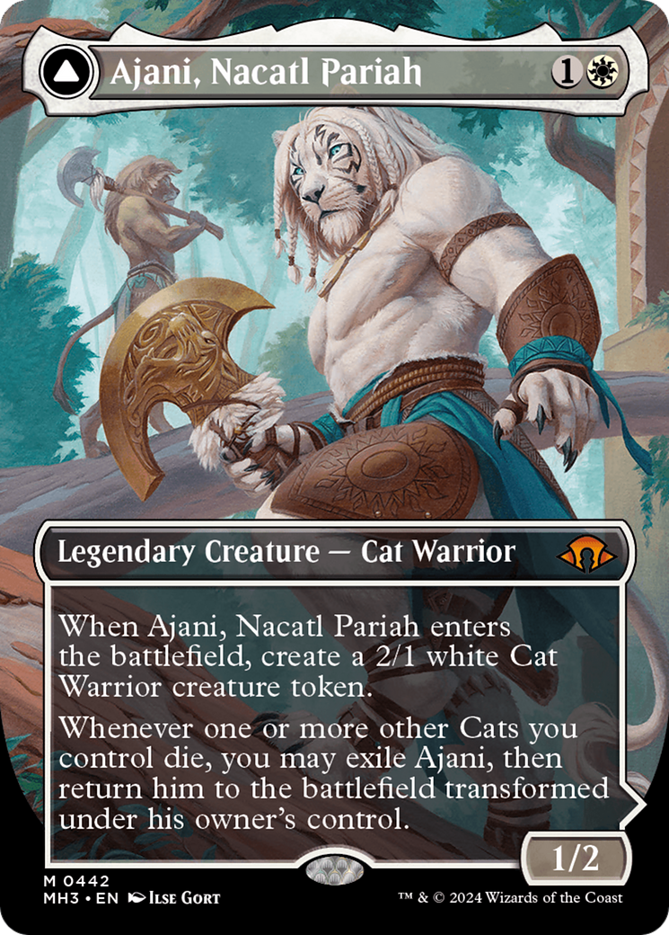 Ajani, Nacatl Pariah // Ajani, Nacatl Avenger (Borderless) [Modern Horizons 3] | Exor Games Dartmouth