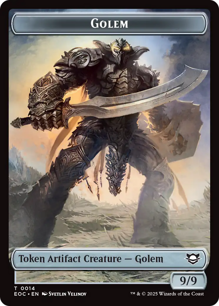Gnome // Golem (0014) Double-Sided Token [Edge of Eternities Commander Tokens] | Exor Games Dartmouth