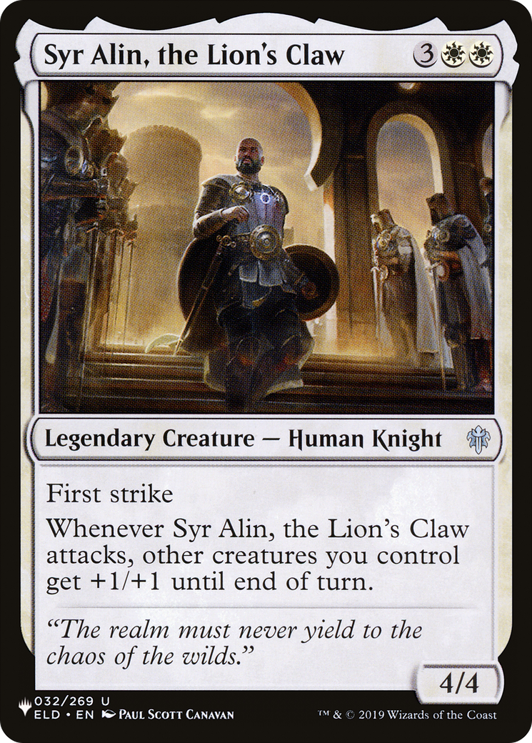 Syr Alin, the Lion's Claw [The List Reprints] | Exor Games Dartmouth