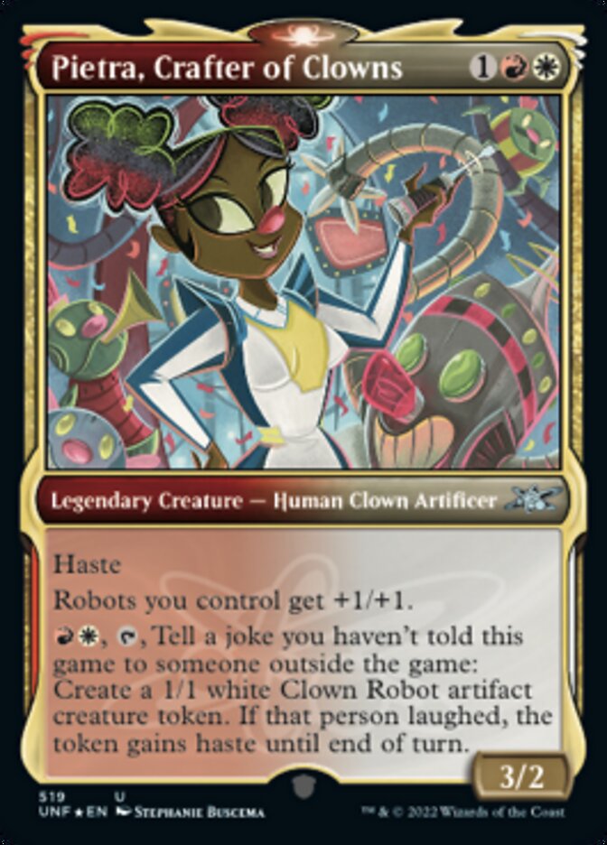 Pietra, Crafter of Clowns (Showcase) (Galaxy Foil) [Unfinity] | Exor Games Dartmouth