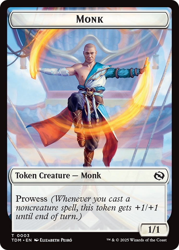 Bird // Monk Double-Sided Token [Tarkir: Dragonstorm Tokens] | Exor Games Dartmouth