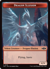 Dragon Illusion // Monk Double-Sided Token [Tarkir: Dragonstorm Commander Tokens] | Exor Games Dartmouth