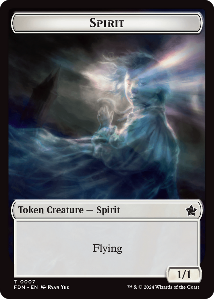 Spirit // Cat (0001) Doubled-Sided Token [Foundations Tokens] | Exor Games Dartmouth