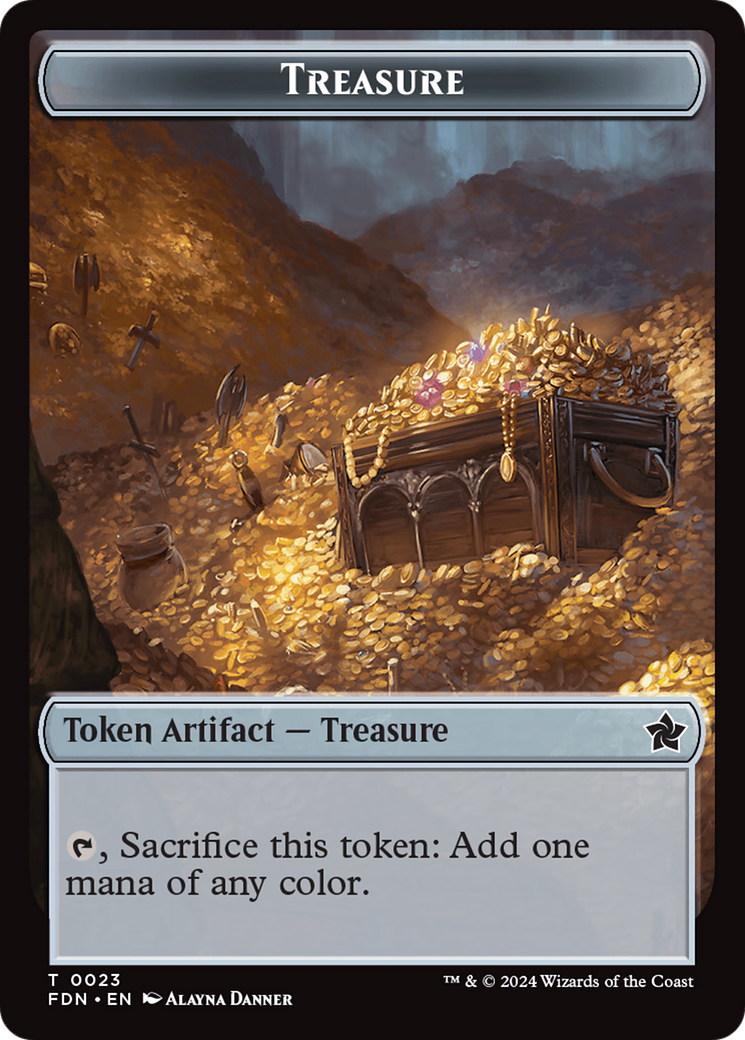 Goblin // Treasure Double-Sided Token [Foundations Tokens] | Exor Games Dartmouth